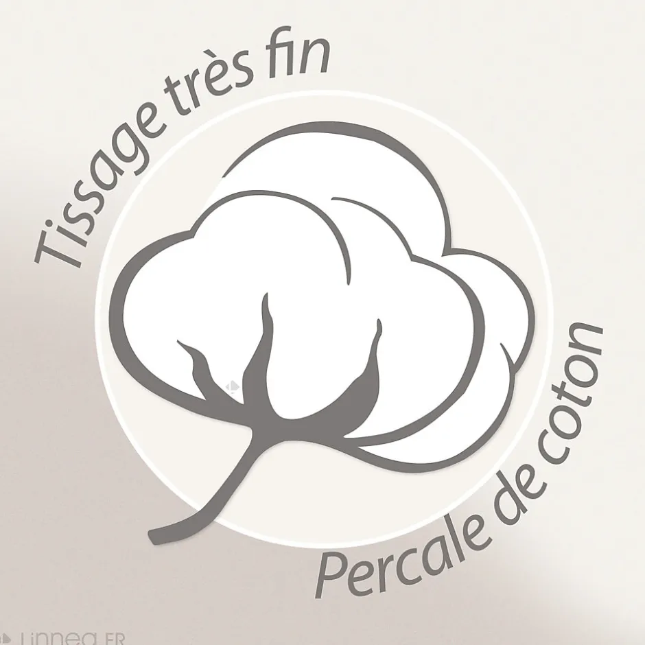 Linnea Parure de lit 260x240 cm 50x70 cm percale MODULO acajou 3 pièces