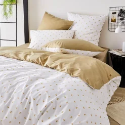 Linnea Parure de lit 300x240 cm 65x65 cm percale de coton ALEX marron Moka 3 pièces Best