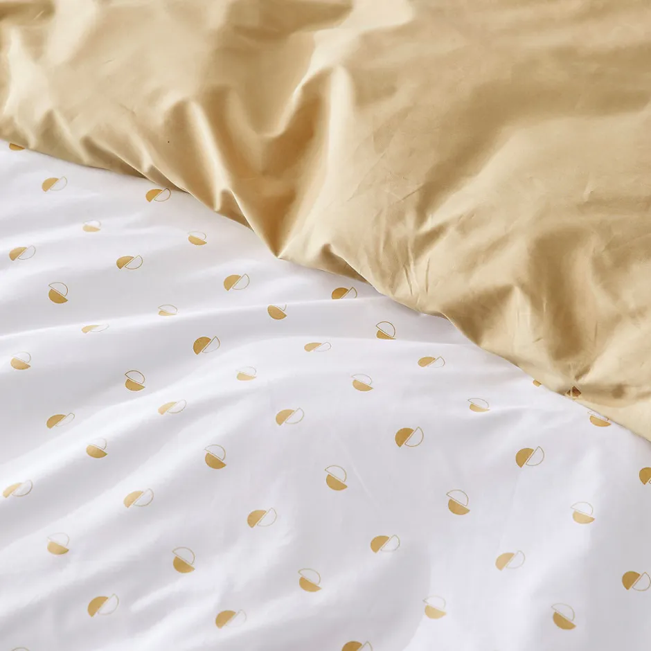 Linnea Parure de lit 200x200 cm 65x65 cm percale de coton ALEX marron Moka 3 pièces