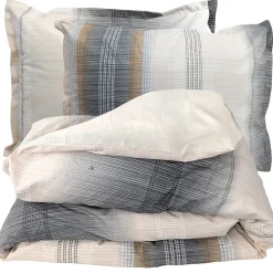 Linnea Parure de lit 260x240 cm 50x70 cm percale ESTEBAN beige 3 pièces