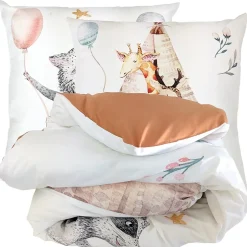 Linnea Parure de lit 200x200 cm 65x65 cm percale de coton TIPI blanc 3 pièces Sale
