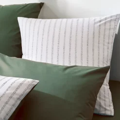 Linnea Parure de lit 240x220 cm 50x70 cm percale GABY vert Kaki 3 pièces Clearance