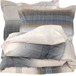 Linnea Parure de lit 200x200 cm 65x65 cm percale ESTEBAN beige 3 pièces New