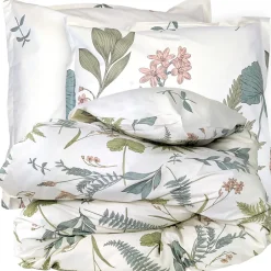 Linnea Parure de lit 240x220 cm 65x65 cm percale de coton FÉERIE Blanc sauge Sale