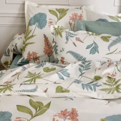 Linnea Parure de lit 240x220 cm 65x65 cm percale de coton FÉERIE Blanc sauge Sale