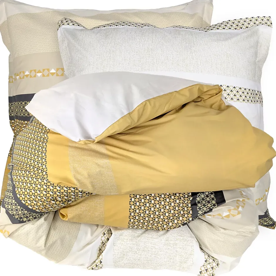 Linnea Parure de lit 260x240 cm 65x65 cm percale coton MARLOW Miel 3 pièces Best