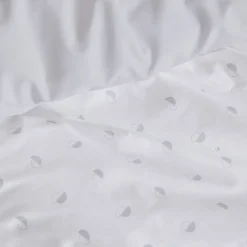 Linnea Parure de lit 200x200 cm 50x70 cm percale ALEX gris Nuage 3 pièces
