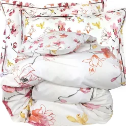 Linnea Parure de lit 300x240 cm 50x70 cm percale ELISA Rose 3 pièces
