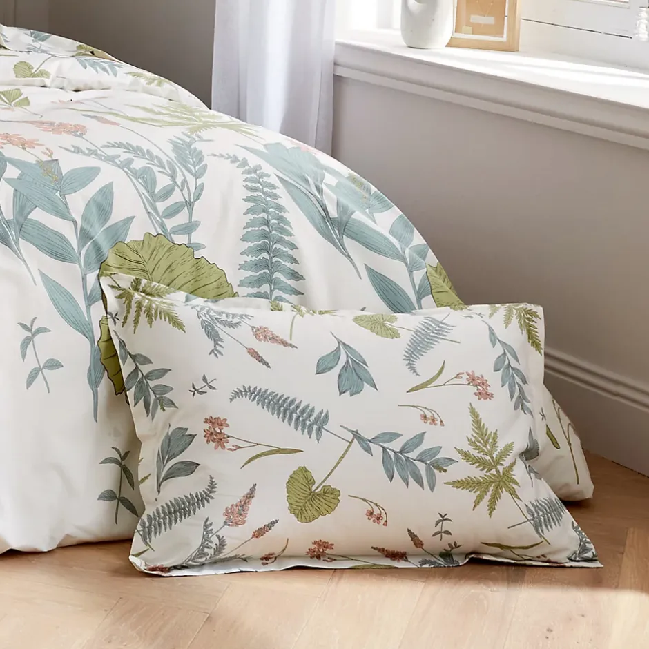 Linnea Parure de lit 260x240 cm 50x70 cm percale de coton FÉERIE Blanc sauge Sale