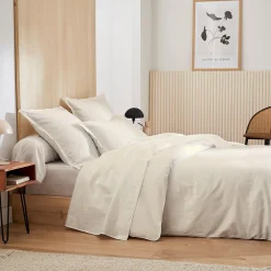 Linnea Parure de lit 240x220 satin de coton GRAND HÔTEL 3 pièces marron Sable