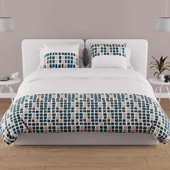 Soleil D'Ocre Parure housse de couette en coton 57 fils 240x220 cm FABIO bleu, par