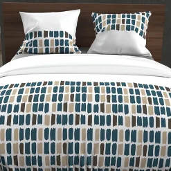 Soleil D'Ocre Parure housse de couette en coton 57 fils 240x220 cm FABIO bleu, par