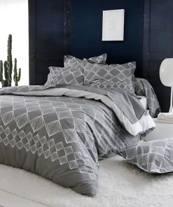 Tradilinge Parure Housse de Couette FOREVER GRIS (260x240 cm - Gris clair) Sale