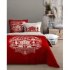 Douceur D'Intérieur Parure housse de couette valloire rouge 240 x 220 cm - 100 % coton - 220x240cm - Rouge