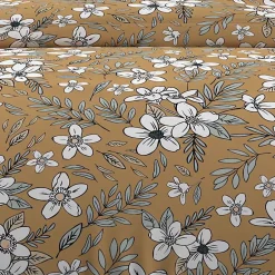 Soleil D'Ocre Parure housse de couette en coton 57 fils 260x240 cm MANON camel, par Hot