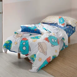 Happyfriday Parure housse de couette 2 pièces Space rocket 100% Coton