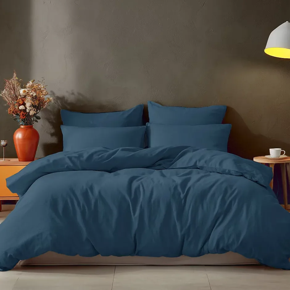 Sensei Maison Parure housse de couette 200x200 cm avec 2 taies 50x70 cm en coton Denim STUDIO Sale