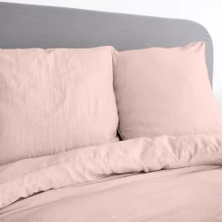 Linnea Parure 240x220 cm MILA polyester micro lavée rose poudré 3 pièces Discount