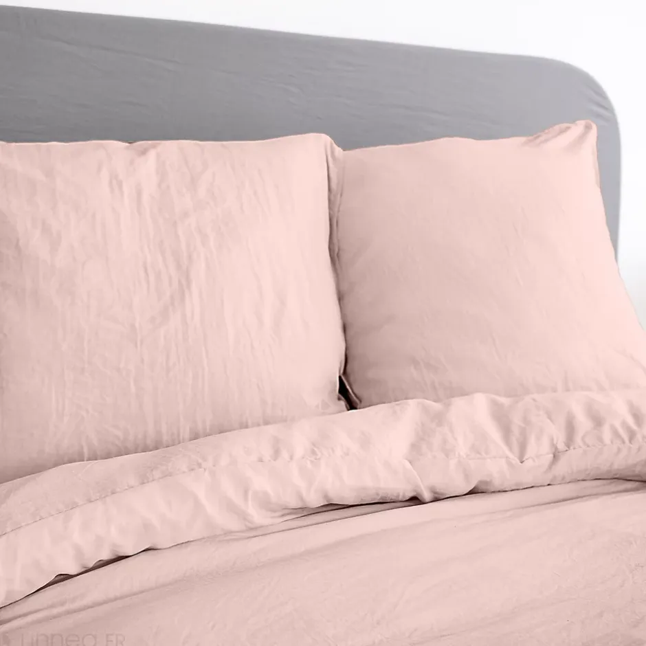 Linnea Parure 240x220 cm MILA polyester micro lavée rose poudré 3 pièces Discount