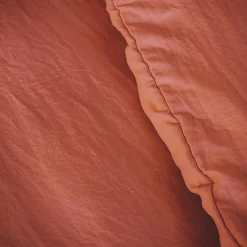 Linnea Parure 260x240 cm MILA polyester micro lavée rouge terracotta 3 pièces Outlet