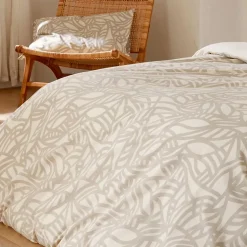 Linnea Parure 260x240 cm 65x65 cm coton SERENA Beige écru 3 pièces New