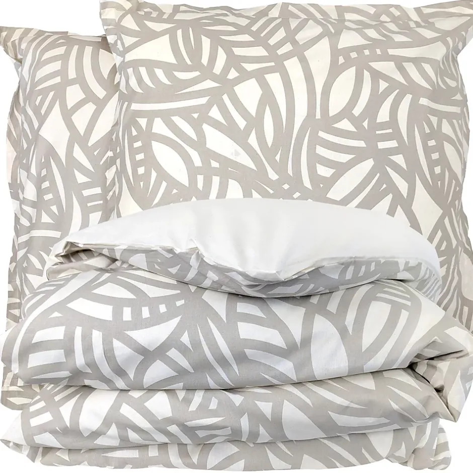 Linnea Parure 260x240 cm 65x65 cm coton SERENA Beige écru 3 pièces New