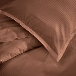 Linnea Parure 240x220 cm 50x70 cm satin GRAND HÔTEL 3 pièces marron Sable