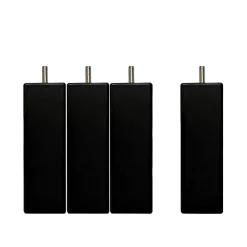 Bellecour Pied de lit carré en bois Noir Hauteur 15 cm (vendu à l'unité) Clearance