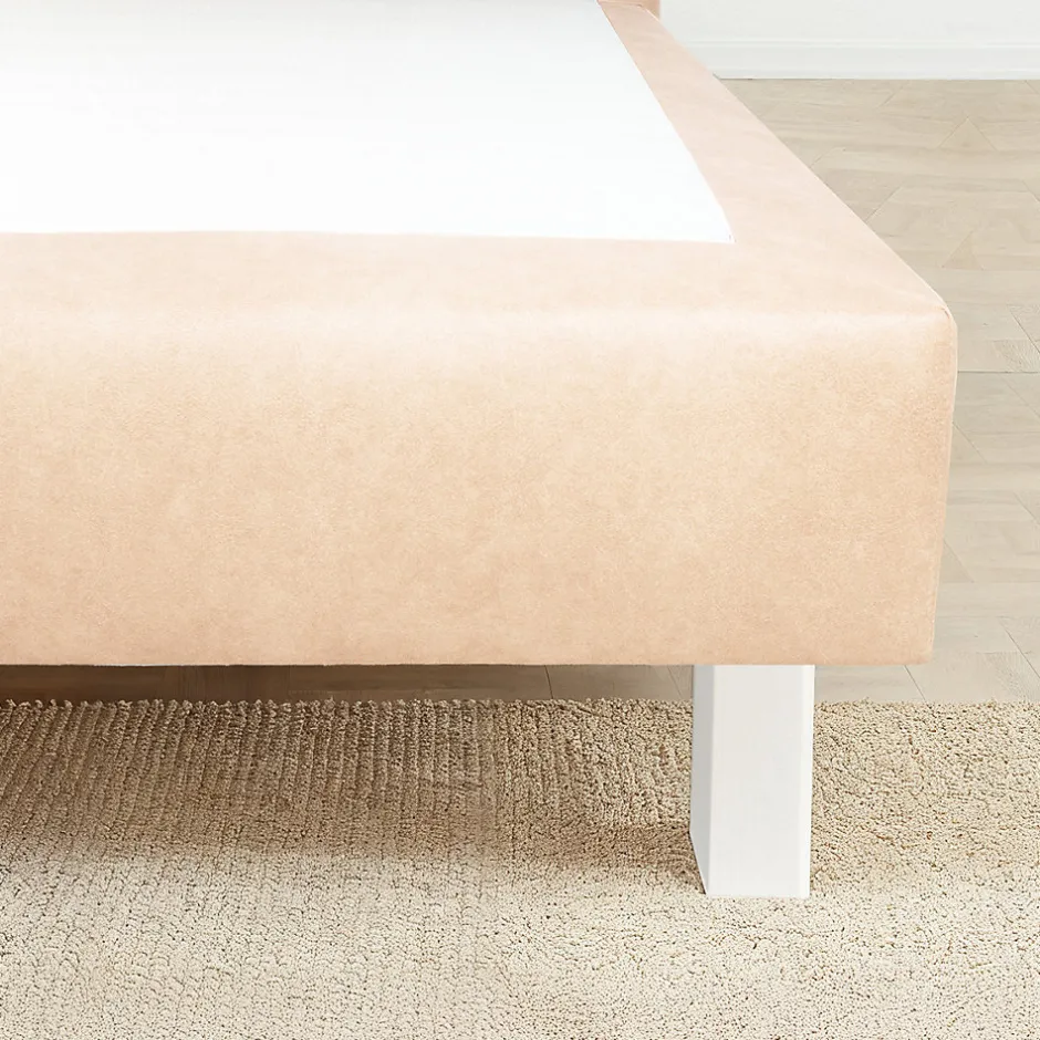 Bellecour Pied de lit carré en bois Blanc Hauteur 15 cm (vendu à l'unité)