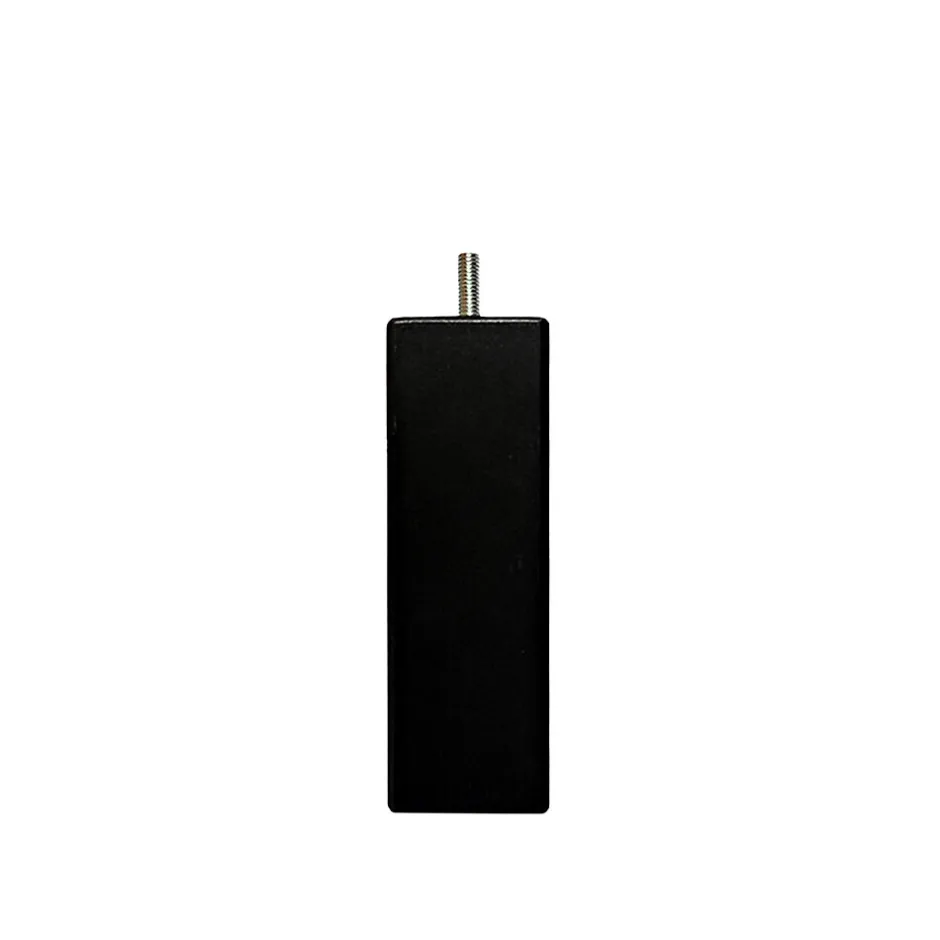 Bellecour Pied de lit carré en bois Noir Hauteur 10 cm (vendu à l'unité)