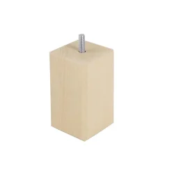 Bar plus Pied de lit carré en hêtre texture bois H. 10 x L. 5,5 cm Discount