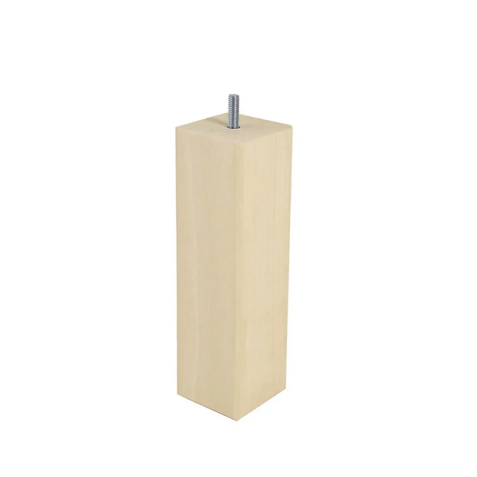 Bar plus Pied de lit carré en hêtre texture bois H. 20 x L. 5,5 cm