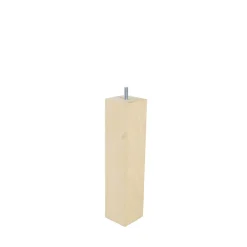 Bar plus Pied de lit carré en hêtre texture bois H. 25 x L. 5,5 cm