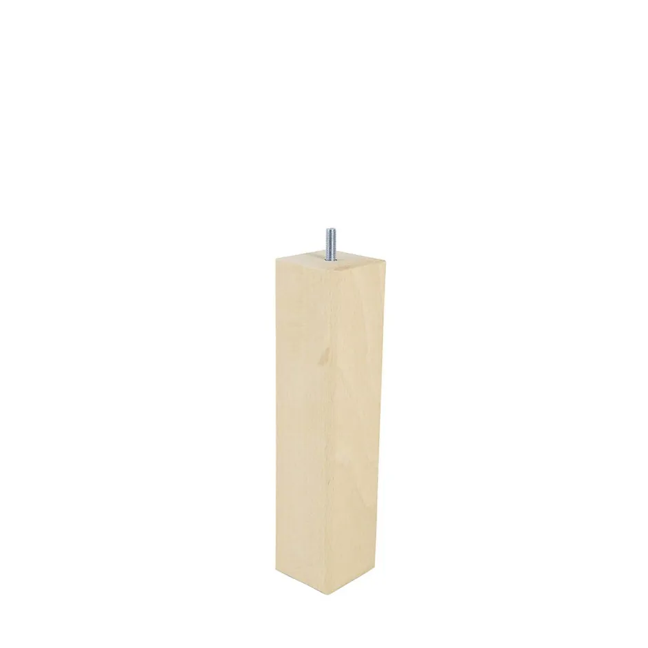 Bar plus Pied de lit carré en hêtre texture bois H. 25 x L. 5,5 cm