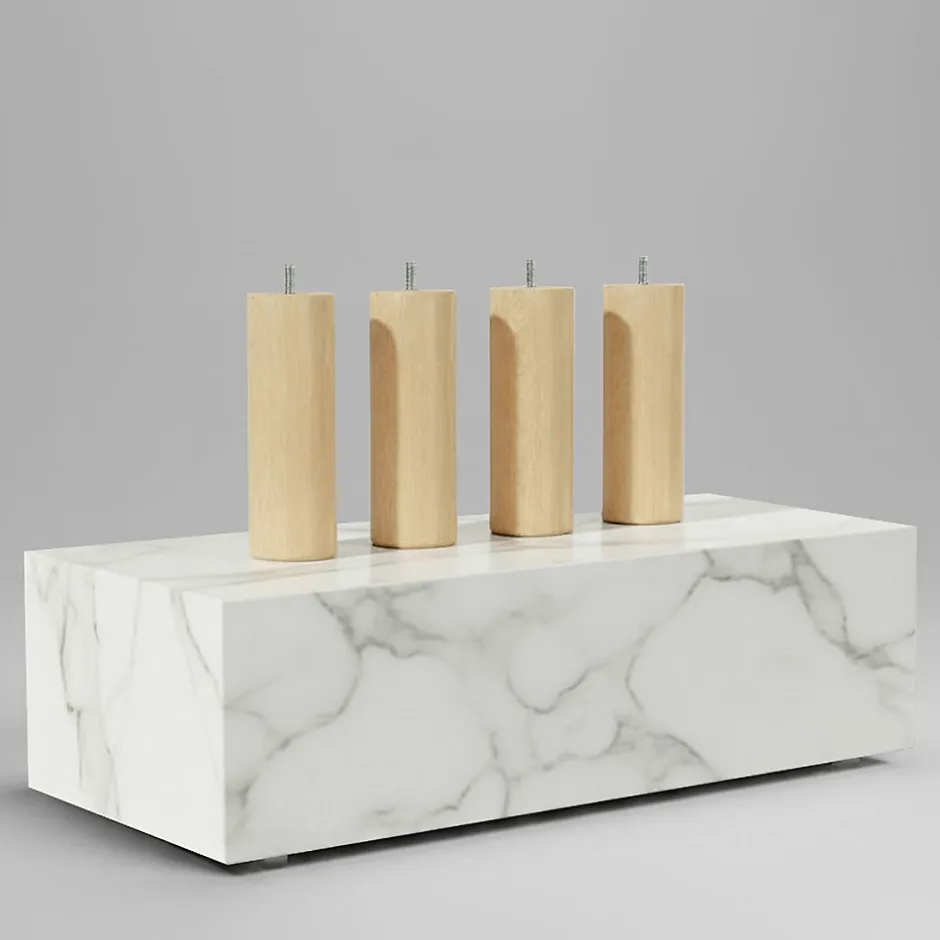 Bellecour Pied de lit cylindrique en bois Hauteur 25 cm (vendu à l'unité)