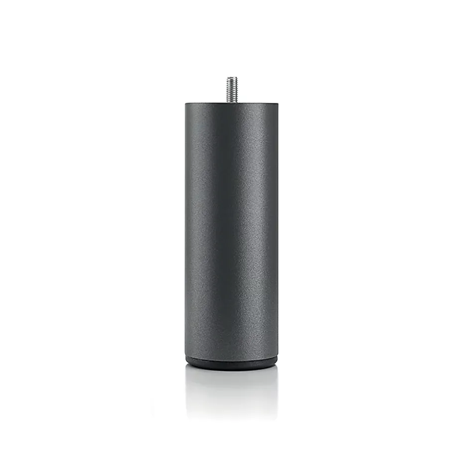 Bellecour Pied de lit cylindrique en métal Noir Hauteur 16 cm (vendu à l'unité) Hot