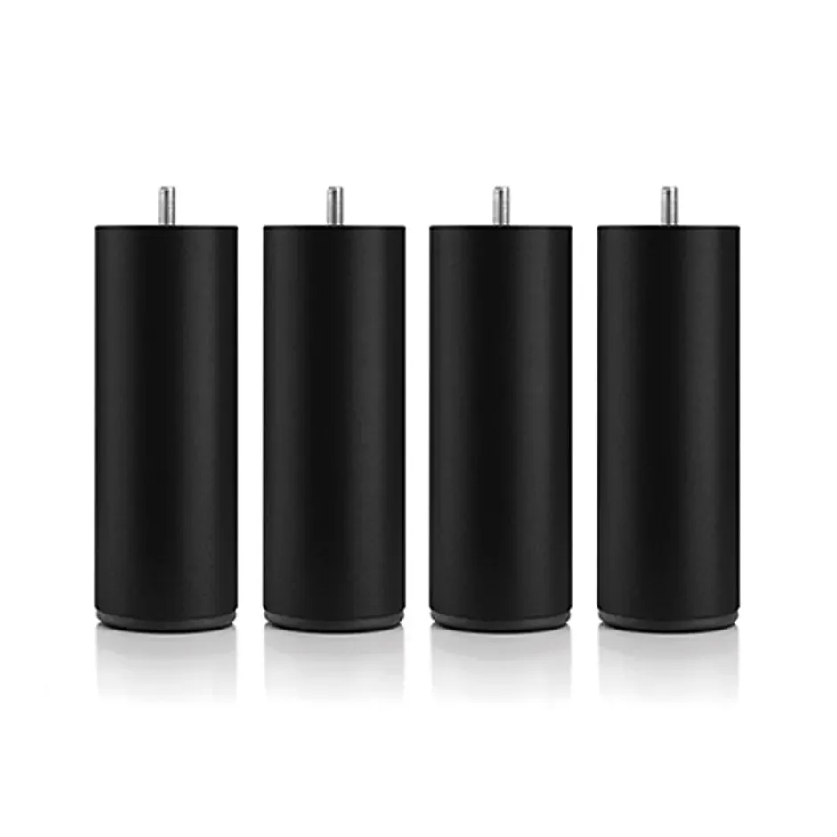 Bellecour Pied de lit cylindrique en métal Noir Hauteur 16 cm (vendu à l'unité) Hot