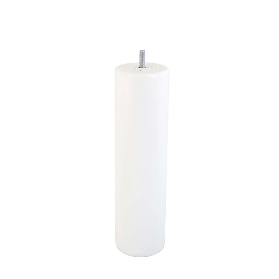 Bar plus Pied de lit cylindrique en hêtre blanc H. 25 x Ø6,8 cm Outlet