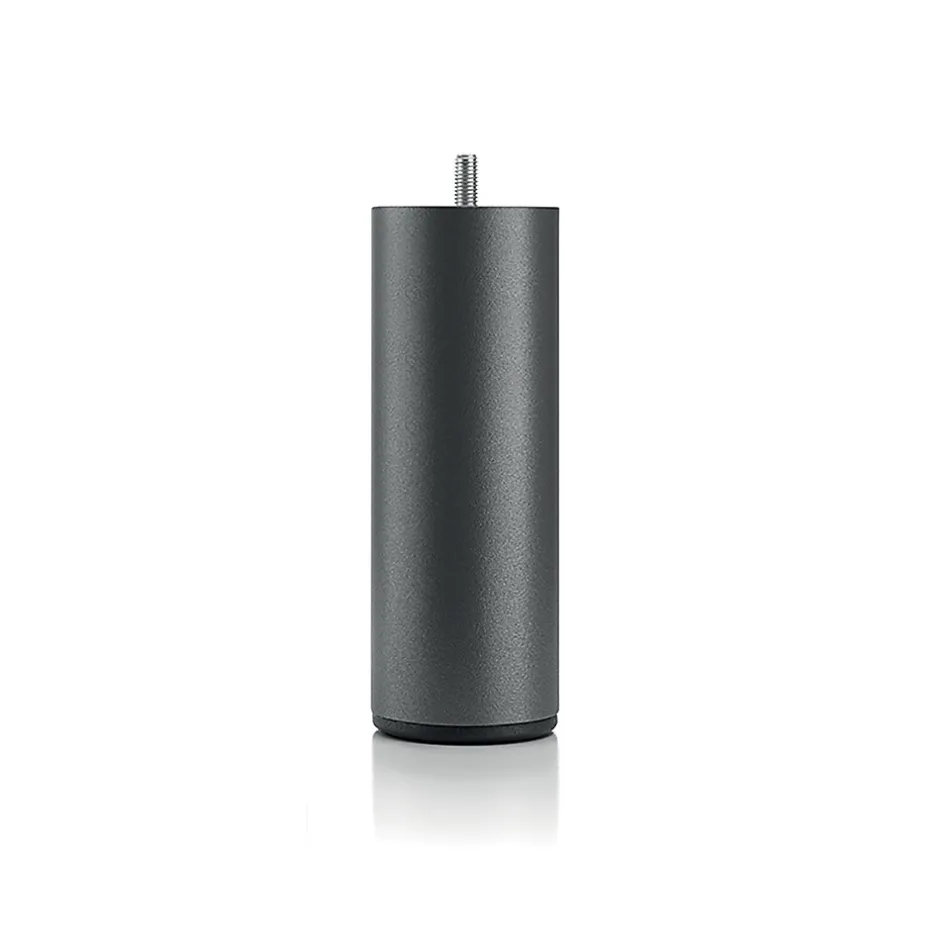 Bellecour Pied de lit cylindrique en métal Noir Hauteur 20 cm (vendu à l'unité)