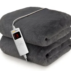 Cosi Home Plaid Chauffant Électrique En Fausse Fourrure De Luxe - Gris