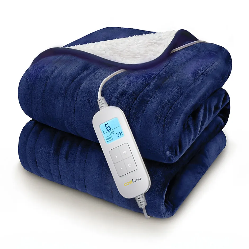 Cosi Home Plaid Chauffant Électrique En Polaire & Sherpa - Bleu Marine