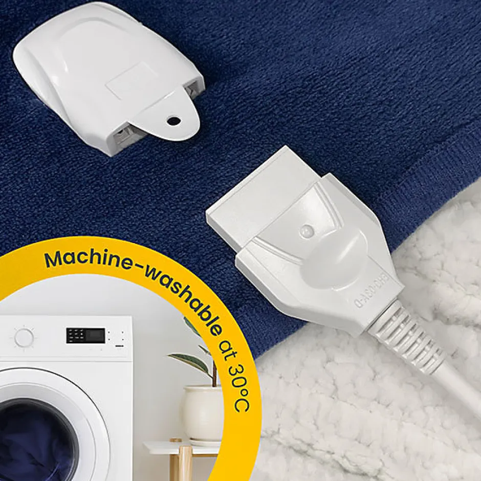 Cosi Home Plaid Chauffant Électrique En Polaire & Sherpa - Bleu Marine