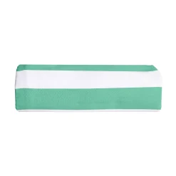 Sacasa Plaid coton vert et blanc avec pompons 180x220cm SLAVIA - Hot