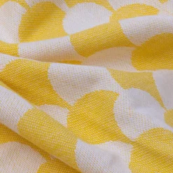 Sacasa Plaid jaune et blanc avec franges 130x170cm DROP -