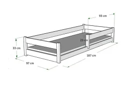Kobi Plancher lit bas Lila 180x80 cm - bois naturel Montessori Best