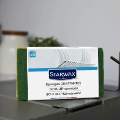 Starwax Éponge grattante pour les surfaces peu fragiles, vendue par 6 pièces