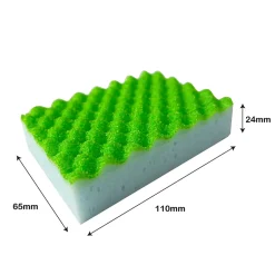 Éponge synthétique abrasive L.11 x l.6,5 x 2,4 cm blanc et vert vendue par 3 pièces Clearance