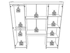 Vente-unique Pont de lit ANTERO - 6 portes - Avec armoires et rangements - L.200 cm - Blanc Discount