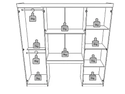 Vente-unique Pont de lit ANTERO - 6 portes - Avec armoires et rangements - L.200 cm - Blanc Discount