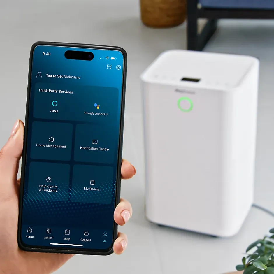 Pro Breeze Déshumidificateur silencieux 12L/jour OmniDry, mode linge, contrôle via app intelligente, pour pièces jusqu'à 20 m² Outlet